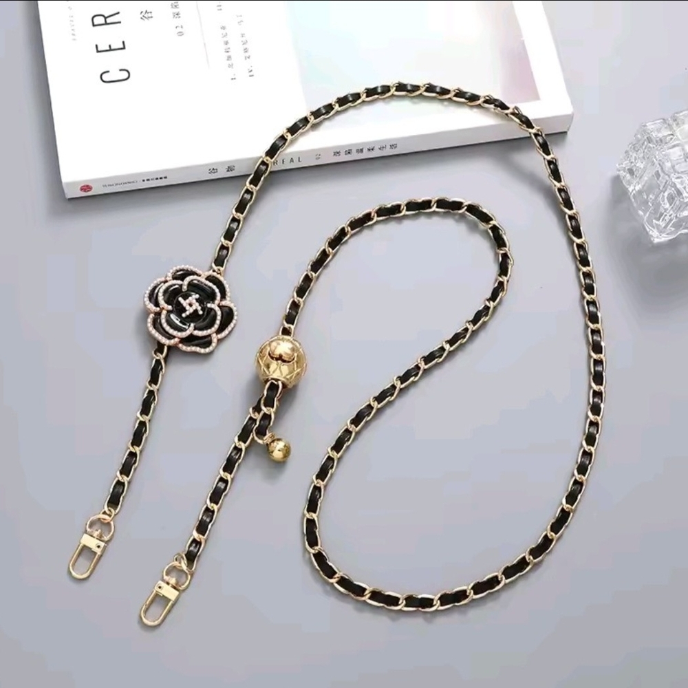 New🌼Camellia Cross Body Bag /Wallet Long Starp Chain 47"